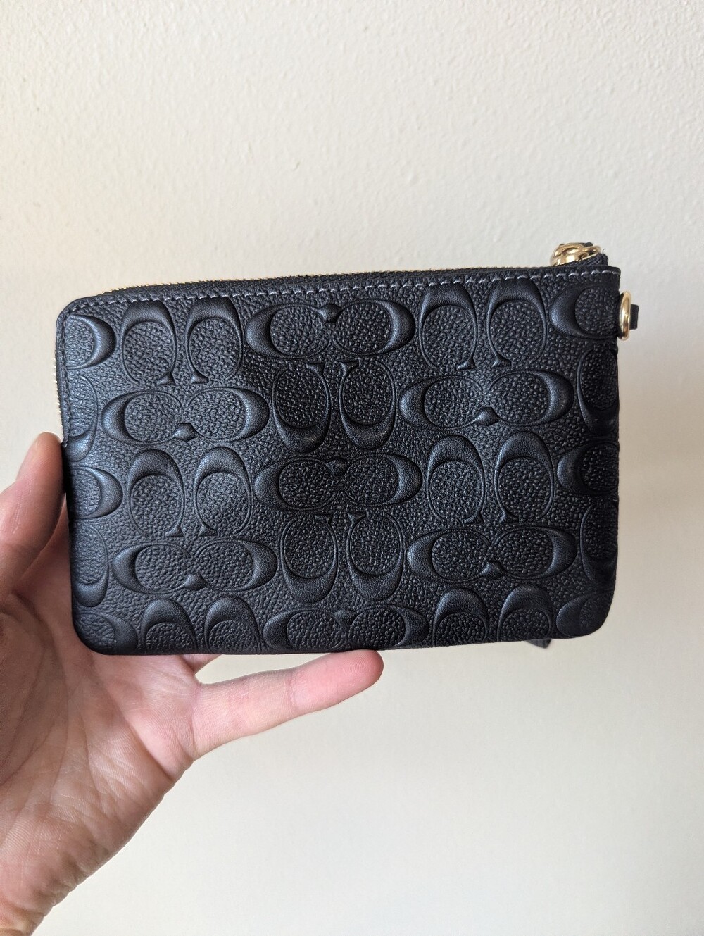 Coach Corner Zip Leather Wristlet - Picture 2 of 6